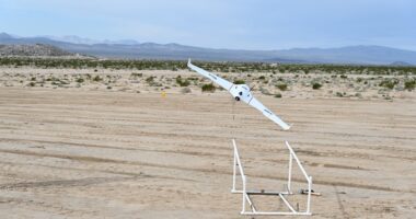 An AUKUS AI-enabled drone being tested during the US Army-led Project Convergence. Photo: UK MoD