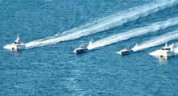 UK Military Royal Navy vessels participate in the UK's biggest AI trial at Portland Bay. Photo: UK MoD
