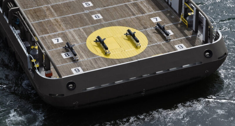 Underwater autonomous gliders can be deployed en masse for maritime surveillance. Image: Helsing