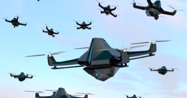 Artist's rendering of a drone swarm. Photo: US Army