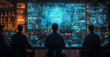 An artist’s rendition of a broad, synchronized cyber and psychological operations attack
