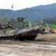 ROK Army K600 obstacle clearing tank performing breaching demonstration at Gyeryong Ground Forces Festival 2025.
