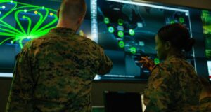 (Representative image only.) Soldiers analyzing data.