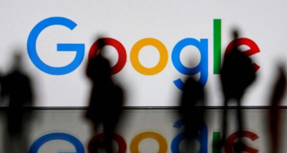 Google logo on a board.