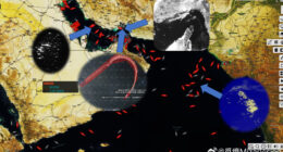 Satellite view over the Strait of Hormuz