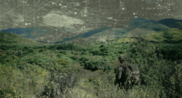 Defense software interface showing an F/A-18 jet overlaid with a munitions expenditure chart and time-based weapon usage curves for AI-driven operational planning.