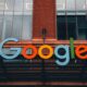 Google signage outside a company office building.