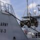 U.S. Army Infantry Squad Vehicle loaded onto Logistics Support Vessel during Salaknib 2026 logistics exercise in the Philippines.