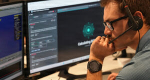 US Air Force air battle manager evaluates AI battle management tools during the MASH human-machine teaming experiment in Las Vegas. Photo: Debora Henley/DVIDS