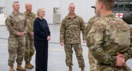 Senator Kirsten Gillibrand meets with soldiers at Fort Drum, New York, in November 2023. Gillibrand is backing legislation that would impose new safeguards on the Pentagon's use of artificial intelligence in military operations. Photo: Capt. Daniel Andrews/DVIDS