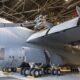US Air Force maintainers inspect the wing of a C-5M Super Galaxy during routine maintenance at Travis Air Force Base, California. Photo: Heide Couch/DVIDS