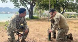 US Army soldiers test a deployable communications antenna during Exercise Cobra Gold 2026 in Thailand.
