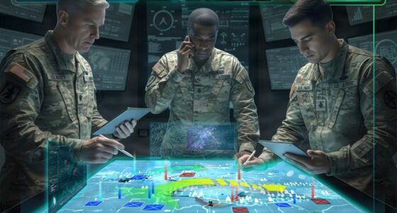 Illustration of US Army soldiers using the AI-supported COA-GPT battlefield planning system during collaborative mission planning.