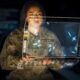 Soldier using a digital command-and-control interface for Northrop Grumman's Integrated Battle Command System (IBCS).