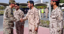 US Army Gen. Joseph L. Votel meets officers of the United Arab Emirates armed forces during Exercise Native Fury 18 in 2018. Photo: Tech. Sgt. Dana Flamer/US Air Force