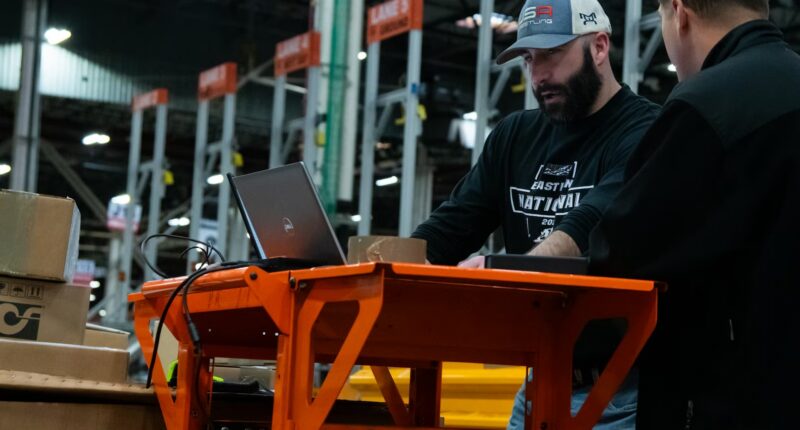 Defense Logistics Agency Distribution employees participate in Warehouse Management System training during the system’s rollout at DLA Distribution Susquehanna, Pennsylvania, Nov. 25, 2025.