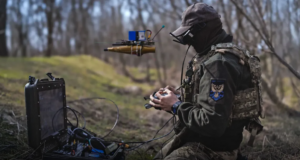 A Ukrainian service member operates a drone as part of the country's Drone Line project. Sparc AI has launched its Overwatch positioning network in Ukraine. Image: Ministry of Defence of Ukraine