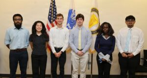 The six 2026 summer interns at the Army Software & Innovation Center developed AI and software tools for Army applications. Photo: Kevin Deegan/DVIDS
