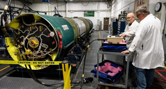 Minuteman III maintenance specialists perform programmed depot maintenance on a booster at Hill Air Force Base, Utah, June 2, 2025. Photo: R. Nial Bradshaw/DVIDS