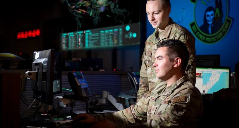 Airmen with the 67th Cyberspace Wing carry out cyber operations at Joint Base San Antonio–Lackland’s Medina Annex in Texas on Sept. 5, 2023. Photo: Jason W. Edwards/US Air Force