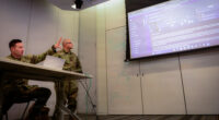 US Army personnel teach the Maven Smart System at the National Guard Bureau in Arlington, Virginia, on Feb. 20, 2026.