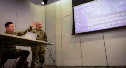 US Army personnel teach the Maven Smart System at the National Guard Bureau in Arlington, Virginia, on Feb. 20, 2026.