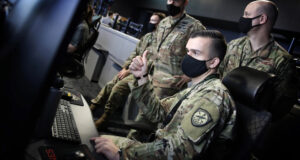 US Cyber Command personnel work at computer workstations during cyber operations at Fort George G. Meade, Maryland. Photo: Josef Cole/DVIDS