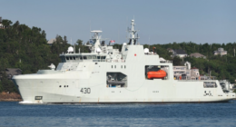 Royal Canadian Navy ship HMCS Glace Bay sails during operations. Image courtesy of the Department of National Defence
