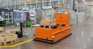 Hanwha Aerospace's smart factory in Changwon, South Korea, uses automated guided vehicles and robotic production systems. Photo: Hanwha